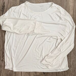 White Cozy Earth Soft Lux Long Sleeve Stretch Shirt Activewear Casual